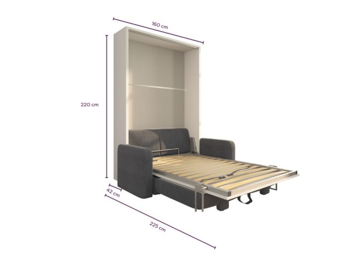 Letto a scomparsa 120 Verticale Divano Big Contenitore