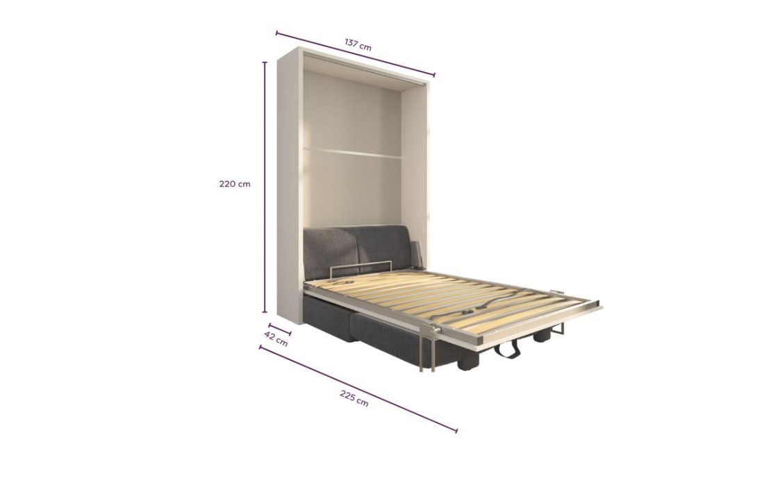 Letto a scomparsa 120 Verticale Divano Easy Contenitore