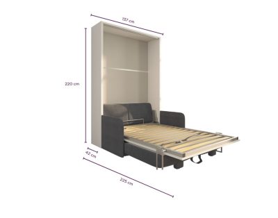 Letto a scomparsa 120 Verticale Divano Slim Contenitore