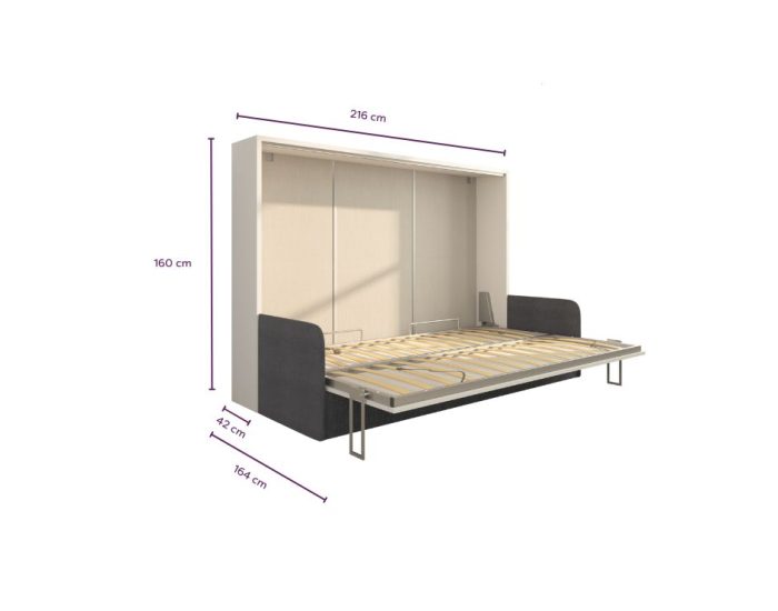 Letto a scomparsa 140 Orizzontale Divano Slim