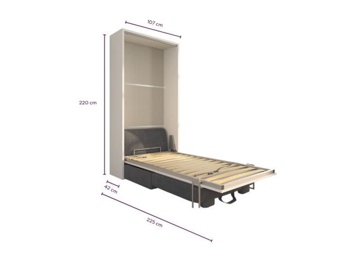 Letto a scomparsa 90 Verticale Divano Easy Contenitore