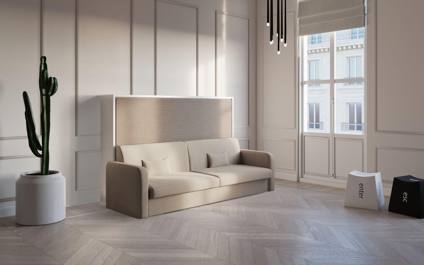 Neve Sofa 120 Orzo – Divano letto singolo a scomparsa una piazza e mezza