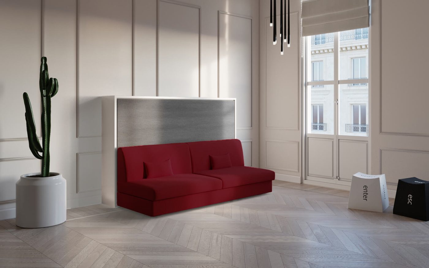 Neve Sofa 120 Bianco Satinato e Graffiato Titanio