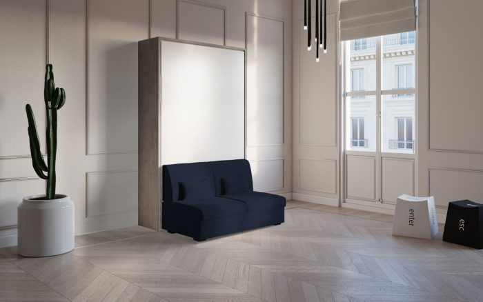 Piuma Sofa 120 Navy – Divano letto armadio piazza e mezza