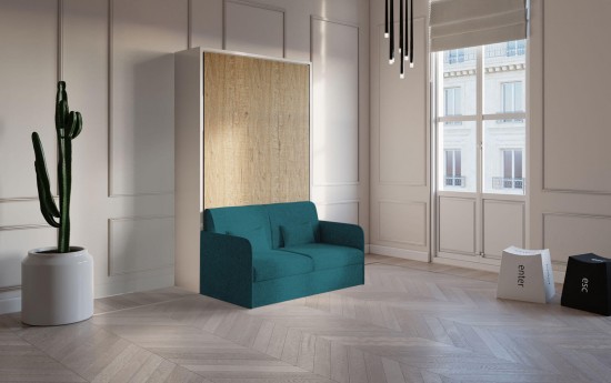 Piuma Sofa 120 Ortensia – Mobile letto a scomparsa con divano