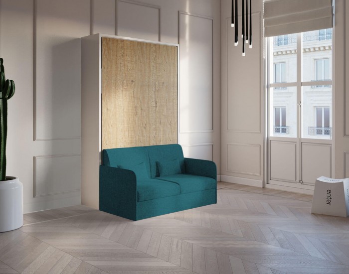 Piuma Sofa 120 Ortensia – Mobile letto a scomparsa con divano