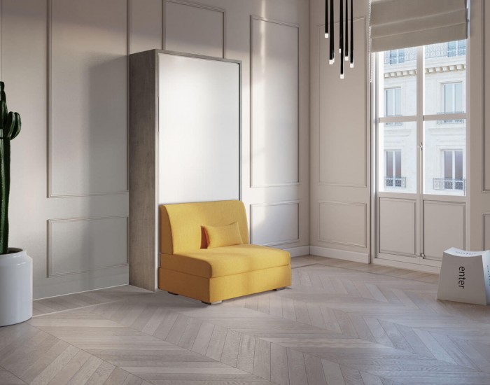 Piuma Sofa 90 Camomilla – Letto singolo a scomparsa verticale con divano