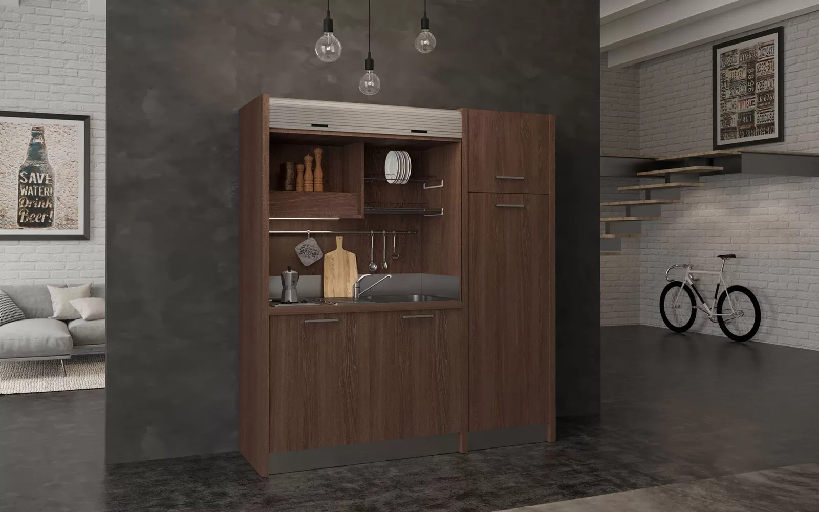 cucine salvaspazio con piano cottura