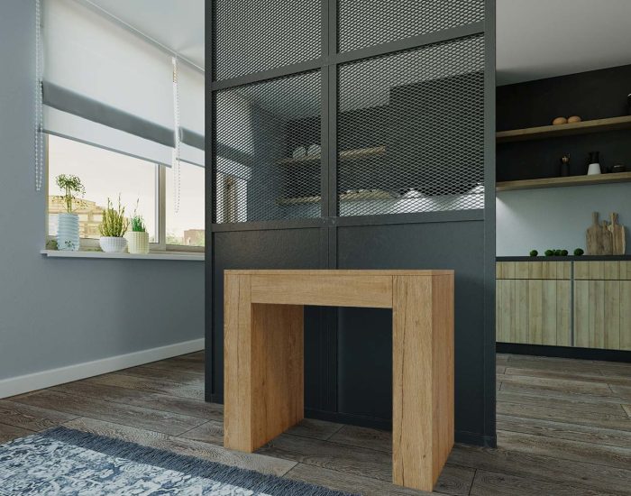 Tavolo consolle allungabile con prolunghe interne