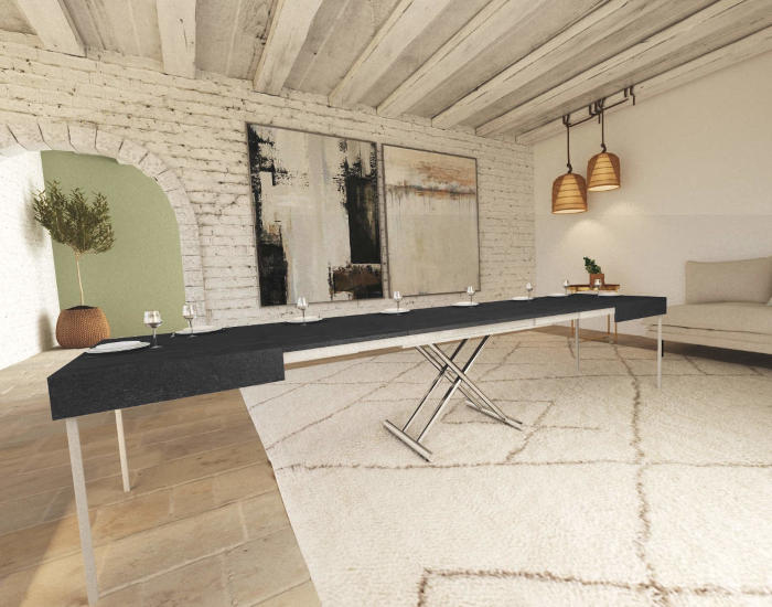 Tavolino che si alza e si allunga grigio scuro