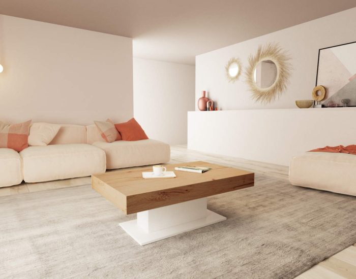 Tavolo saliscendi allungabile in legno