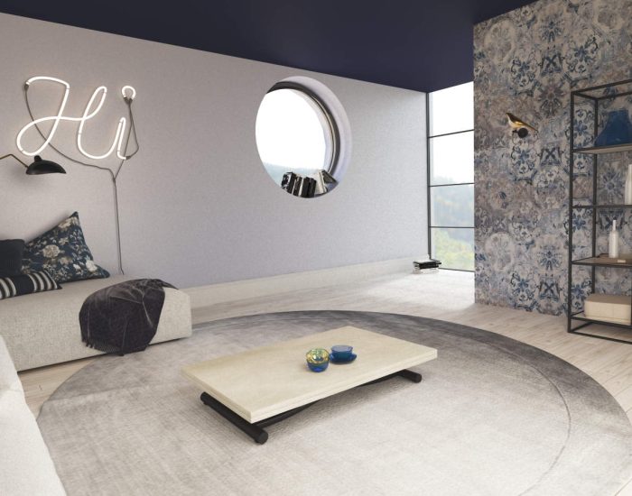 Tavolino basso alzabile da caffè