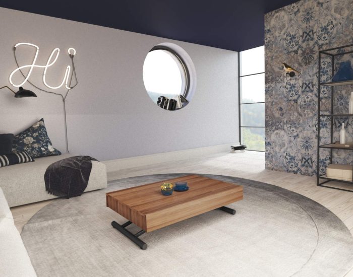 Tavolino basso da salotto allungabile in legno