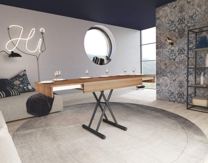 Tavolino basso da salotto allungabile per ospiti