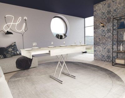 Tavolino basso trasformabile con allunghe interne