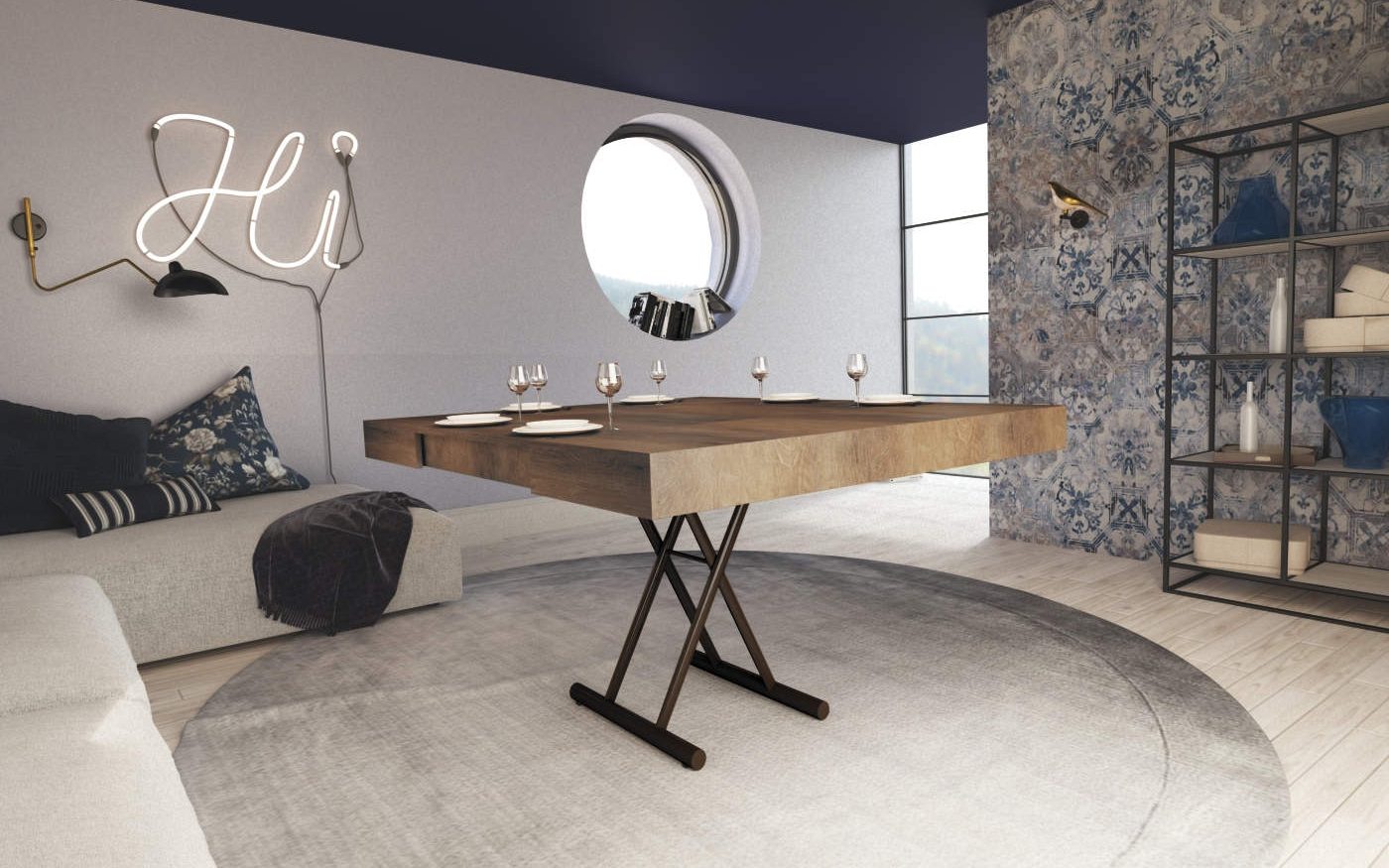 Tavolino caffe trasformabile che si allunga Tip Tap