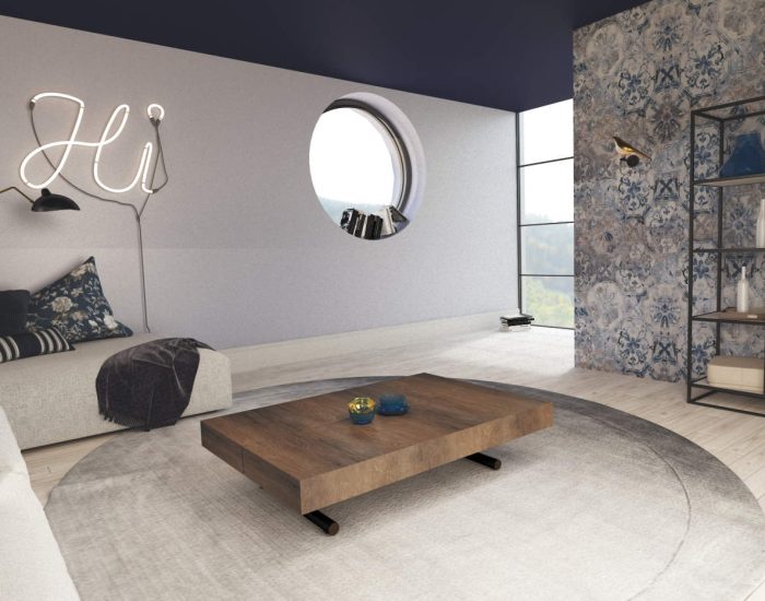 Tavolino caffe trasformabile in tavolo