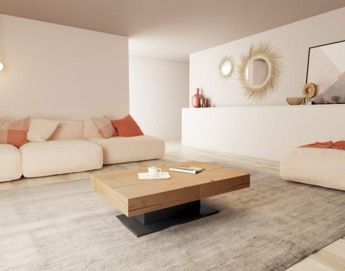 Tavolino che si alza e diventa tavolo allungabile