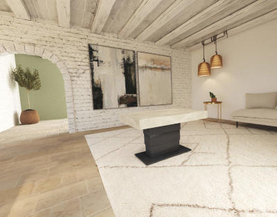 Tavolino da salotto alzabile e allungabile per monolocale