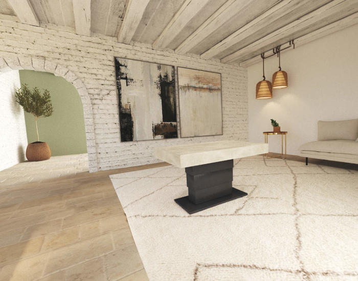 Tavolino da salotto alzabile e allungabile per monolocale