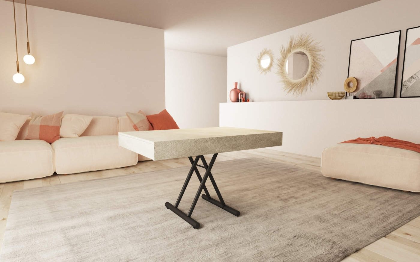 Tavolino salotto alzabile allungabile Fandango