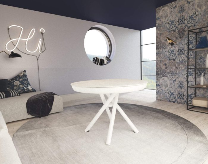 Tavolino salotto che si alza rotondo