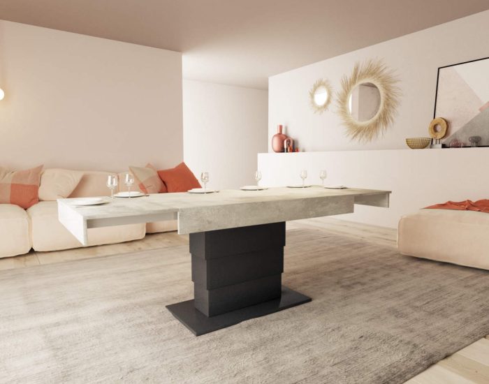 Tavolino salotto trasformabile in tavolo 10 posti