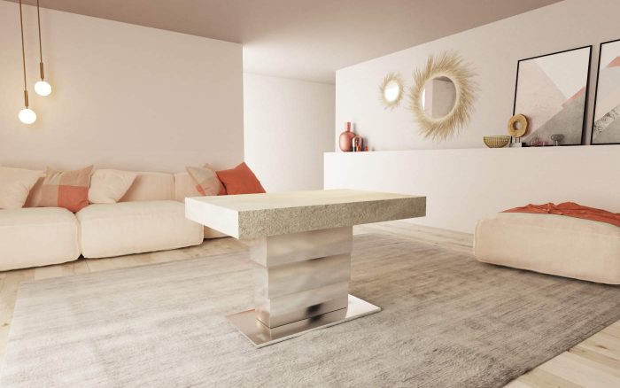 Tavolino soggiorno alzabile con allunghe interne Merengue