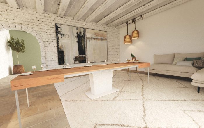 Tavolino tavolo trasformabile che si solleva Rumba