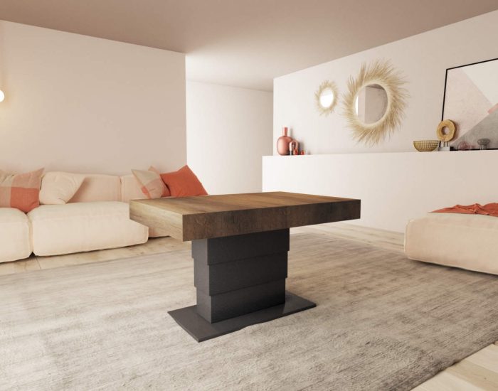 Tavolino trasformabile tavolo pranzo allunghe interne