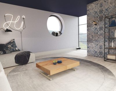 Tavolo abbassabile e allungabile da salotto