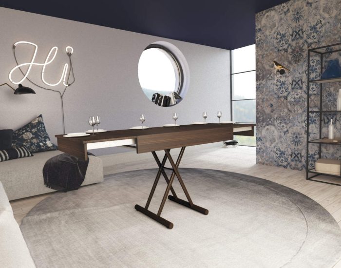 Tavolo basso allungabile legno scuro