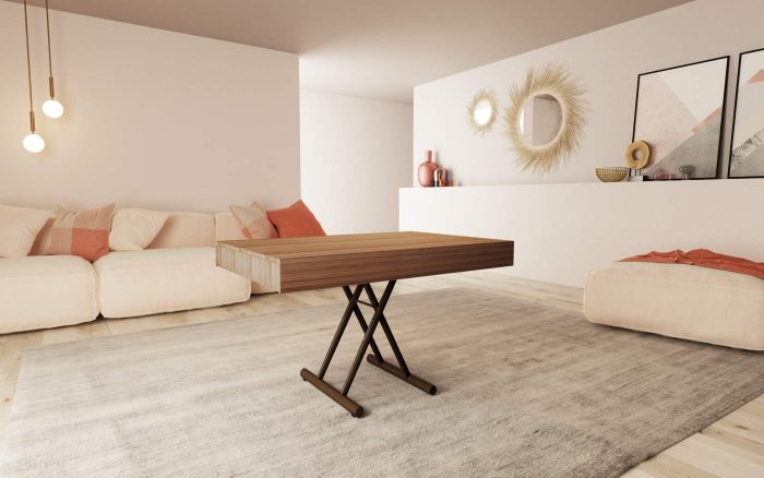 Tavolo che si abbassa da salotto Fandango