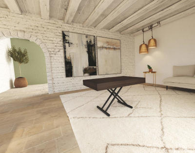 Tavolo da divano trasformabile in legno