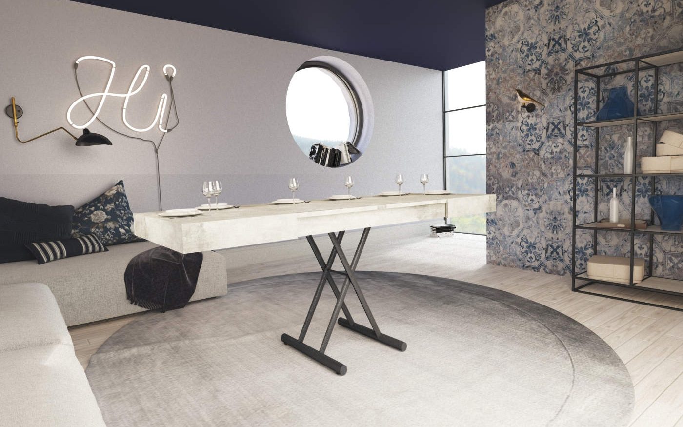 Tavolo divano trasformabile in tavolo per ospiti Balboa