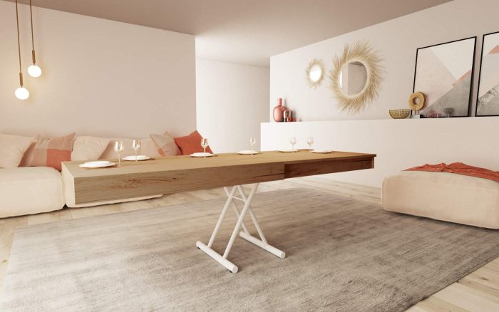 Tavolo salotto alzabile con prolunghe interne Fandango