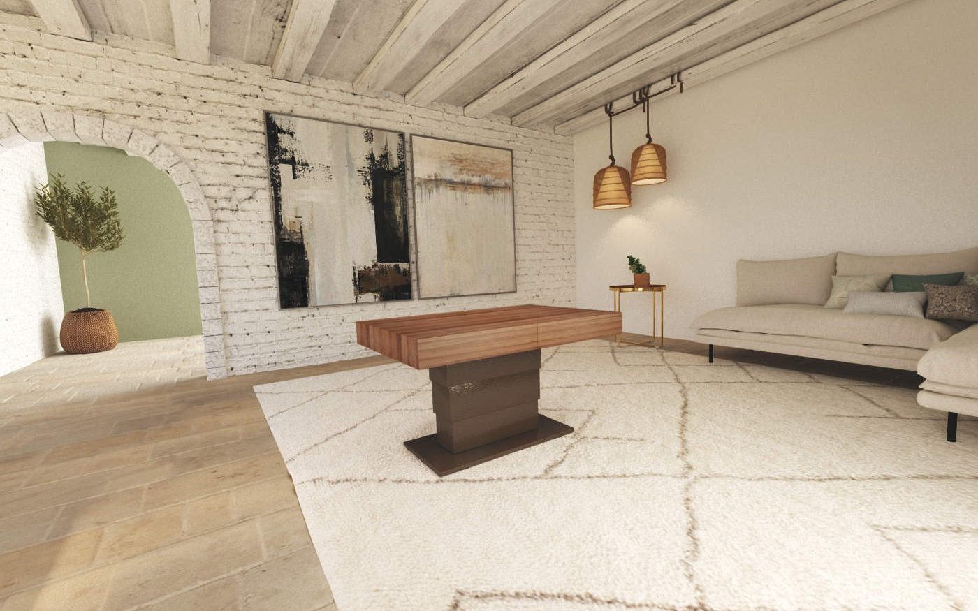 Tavolo soggiorno allungabile alzabile grande Rumba