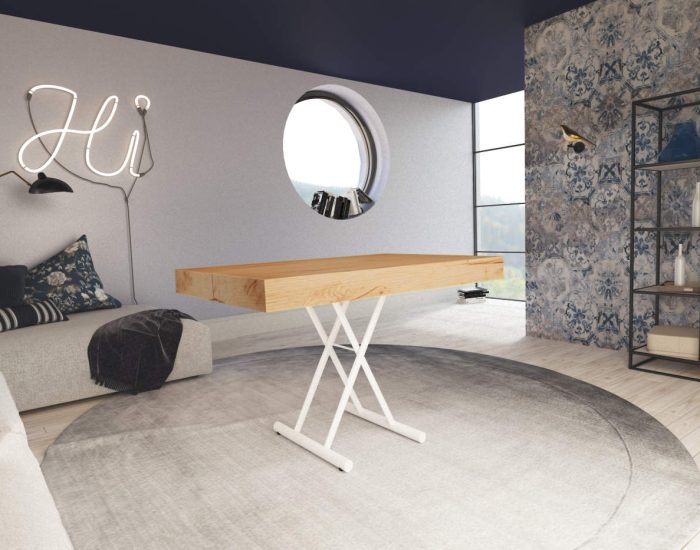 Tavolo tavolino trasformabile con prolunghe interne