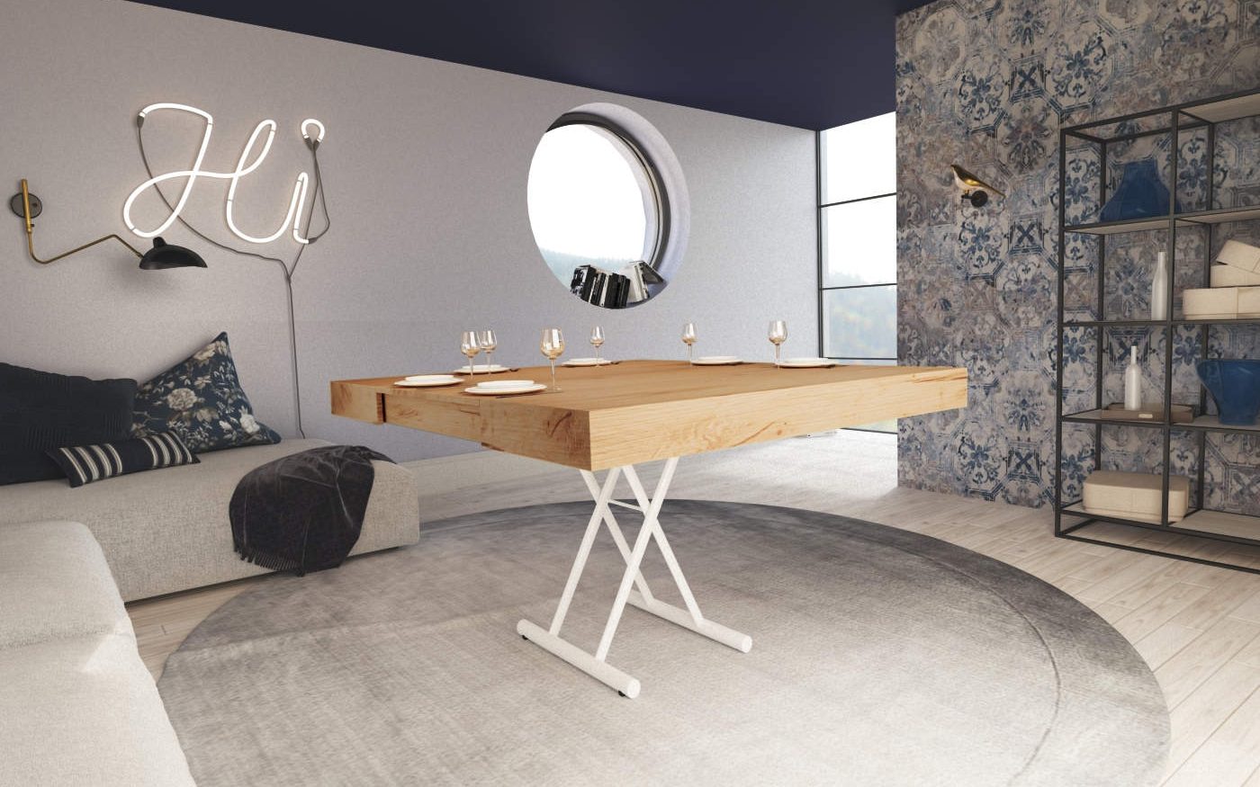 Tavolo tavolino trasformabile per soggiorno Tip Tap