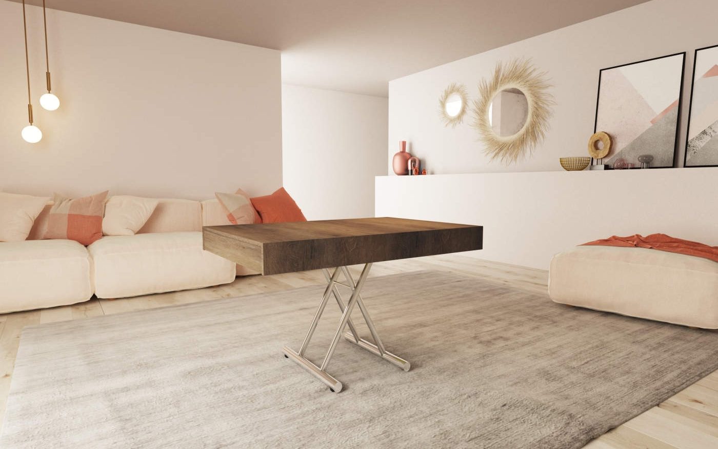 Tavolo allungabile e alzabile da divano Fandango