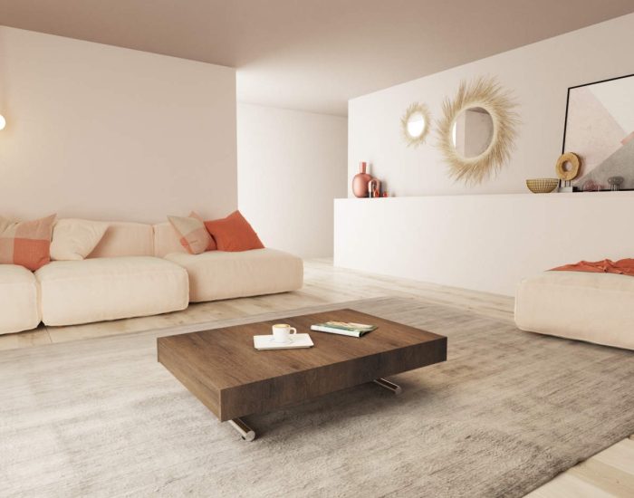 Tavolo allungabile e alzabile per salotto