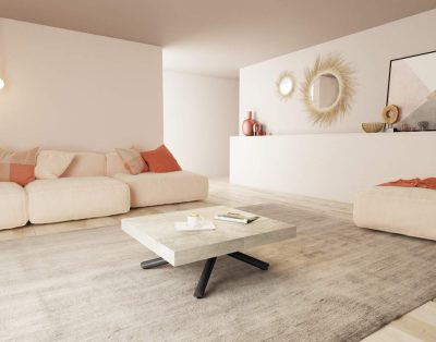 Tavolino da salotto sollevabile quadrato