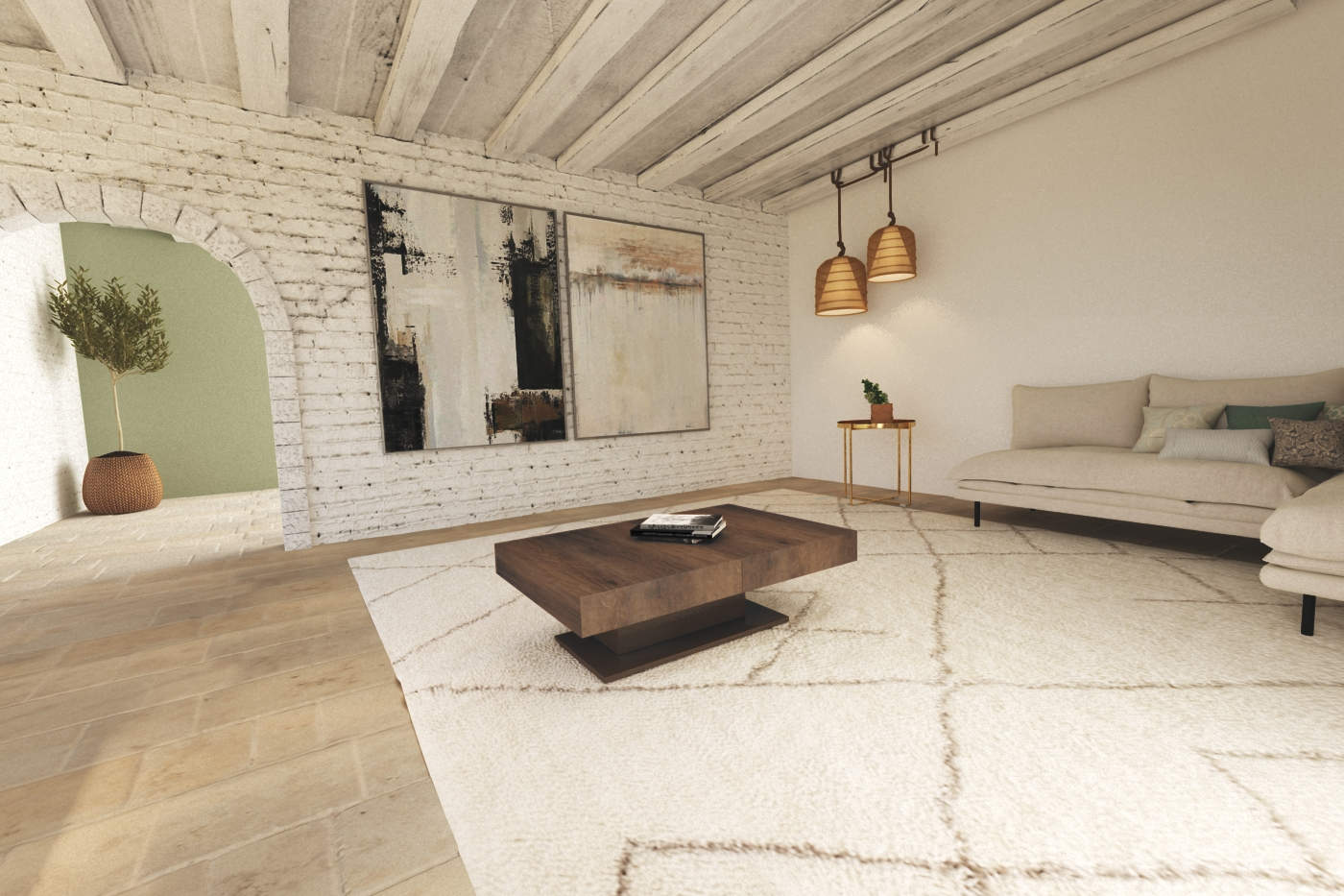 Tavolo Consolle MODERION 90x35x76.5 Cm Legno Massiccio Marrone Con 2 Cassetti