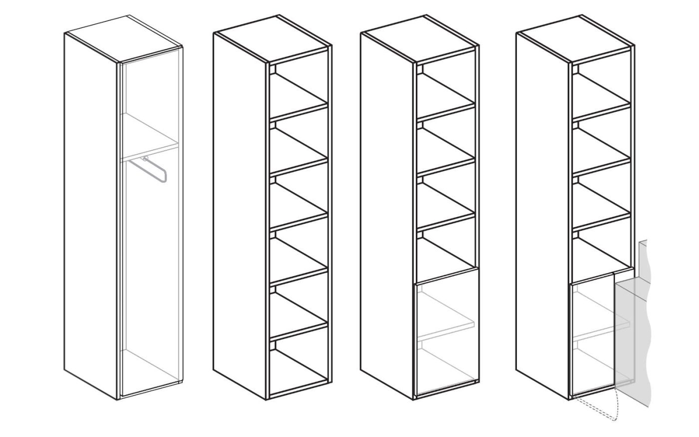 Moduli complementari per letti a scomparsa Aria