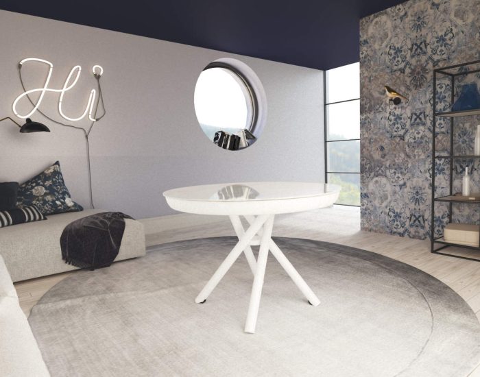 Tavolo rotondo alzabile allungabile