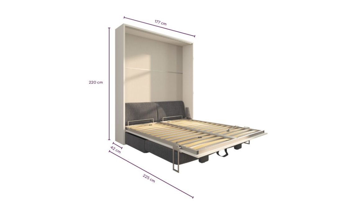 Letto a scomparsa 160 Verticale Divano Easy Contenitore