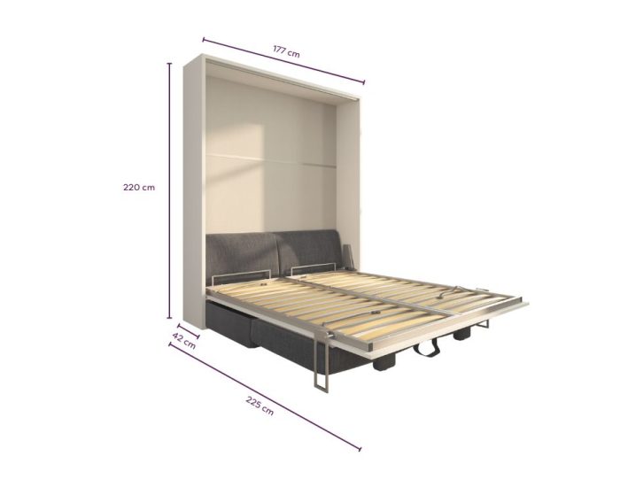 Letto a scomparsa 160 Verticale Divano Easy Contenitore