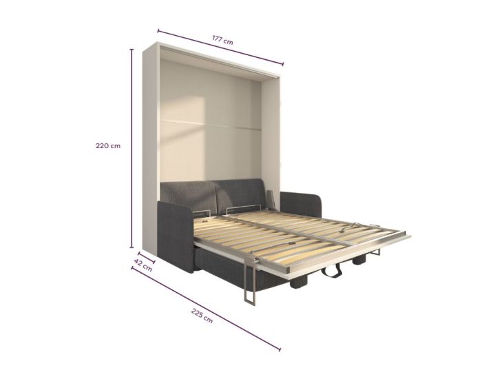 Letto a scomparsa 160 Verticale Divano Slim Contenitore