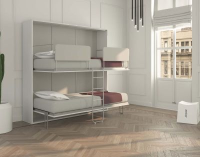 Cloud 80 – Letto a castello salvaspazio con reti a doghe