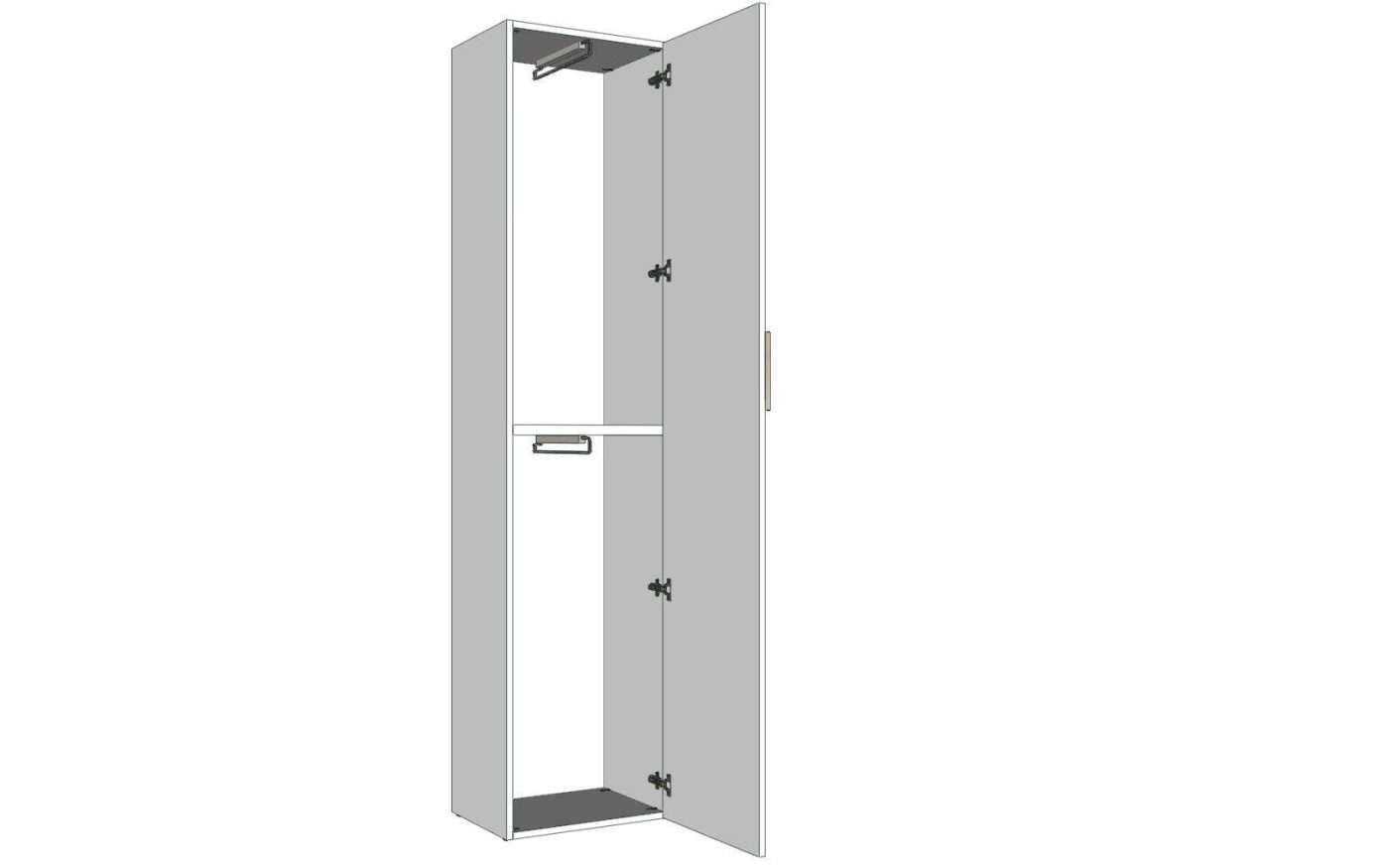 Armadio L.50 bianco per letti Piuma